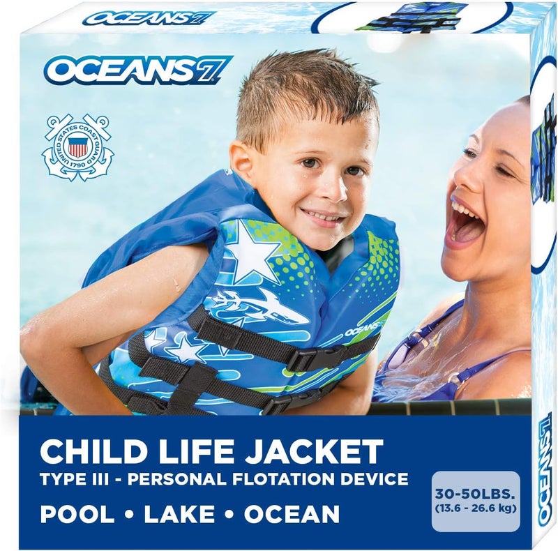 Oceans 7 US Coast Guard Approved Life Jacket for Infant, Kids, Youth, – Type II & III Vest, Personal Flotation Device - Image 1
